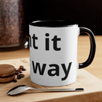 Accent Mug — Customizable Pink Accent Coffee Mug (Print Your Way)
