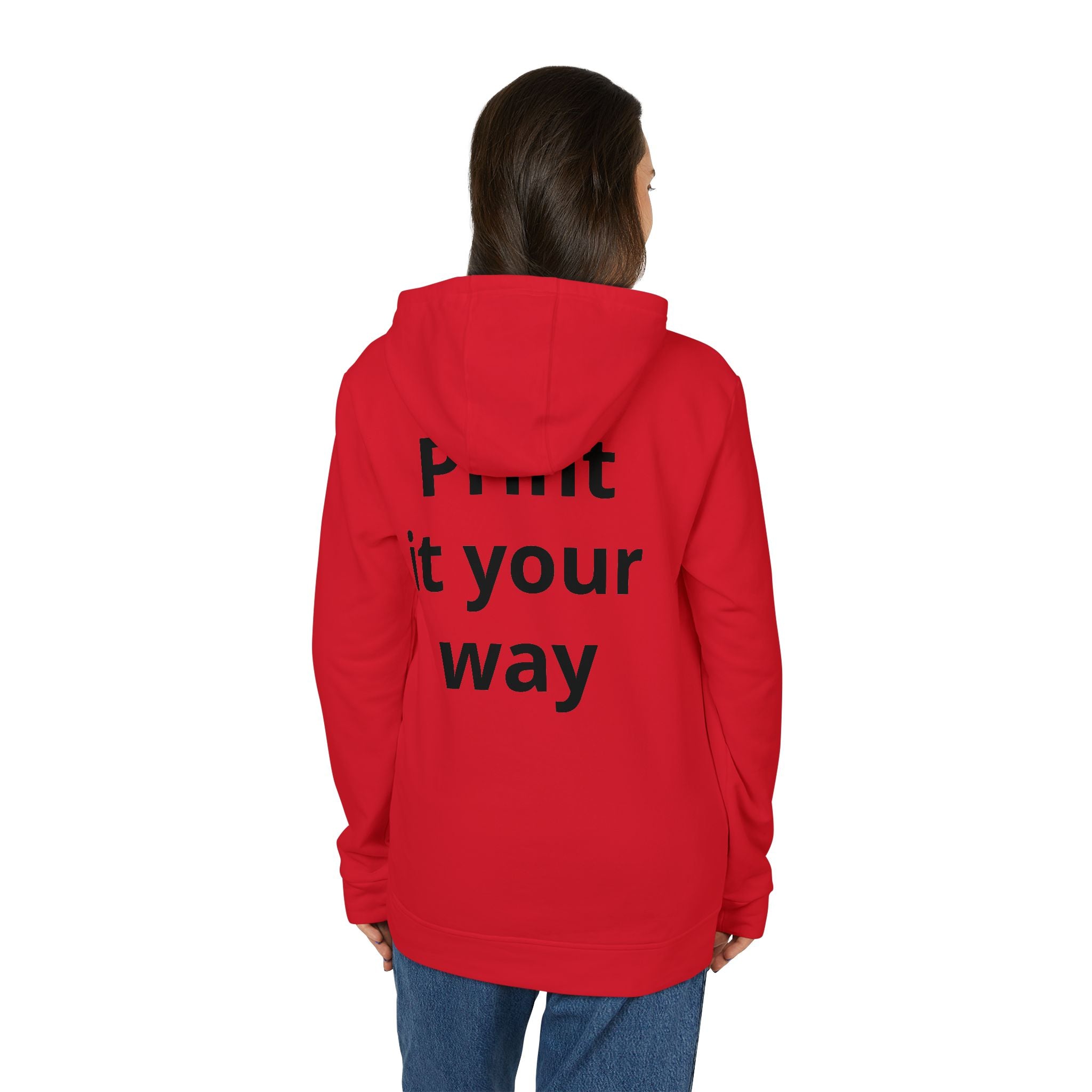 Custom Fleece Hoodie — 'Print It Your Way' White Zip Pullover