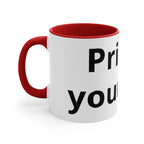 Accent Mug — Customizable Pink Accent Coffee Mug (Print Your Way)