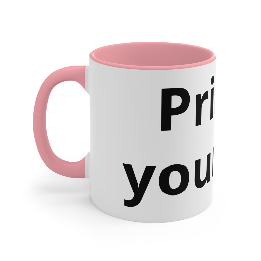 Accent Mug — Customizable Pink Accent Coffee Mug (Print Your Way)