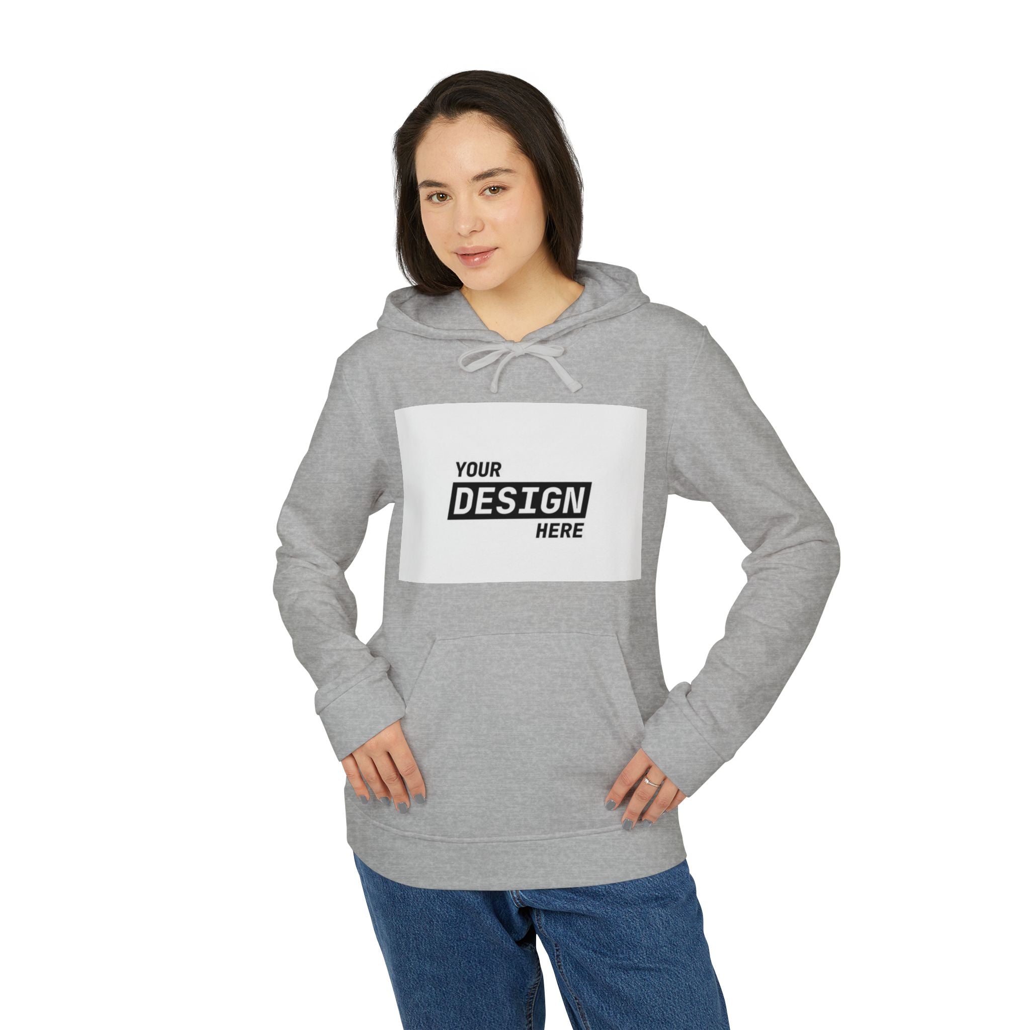 Custom Fleece Hoodie — 'Print It Your Way' White Zip Pullover