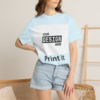 Custom Printed T-Shirt — "Your Design Here" Garment-Dyed Tee