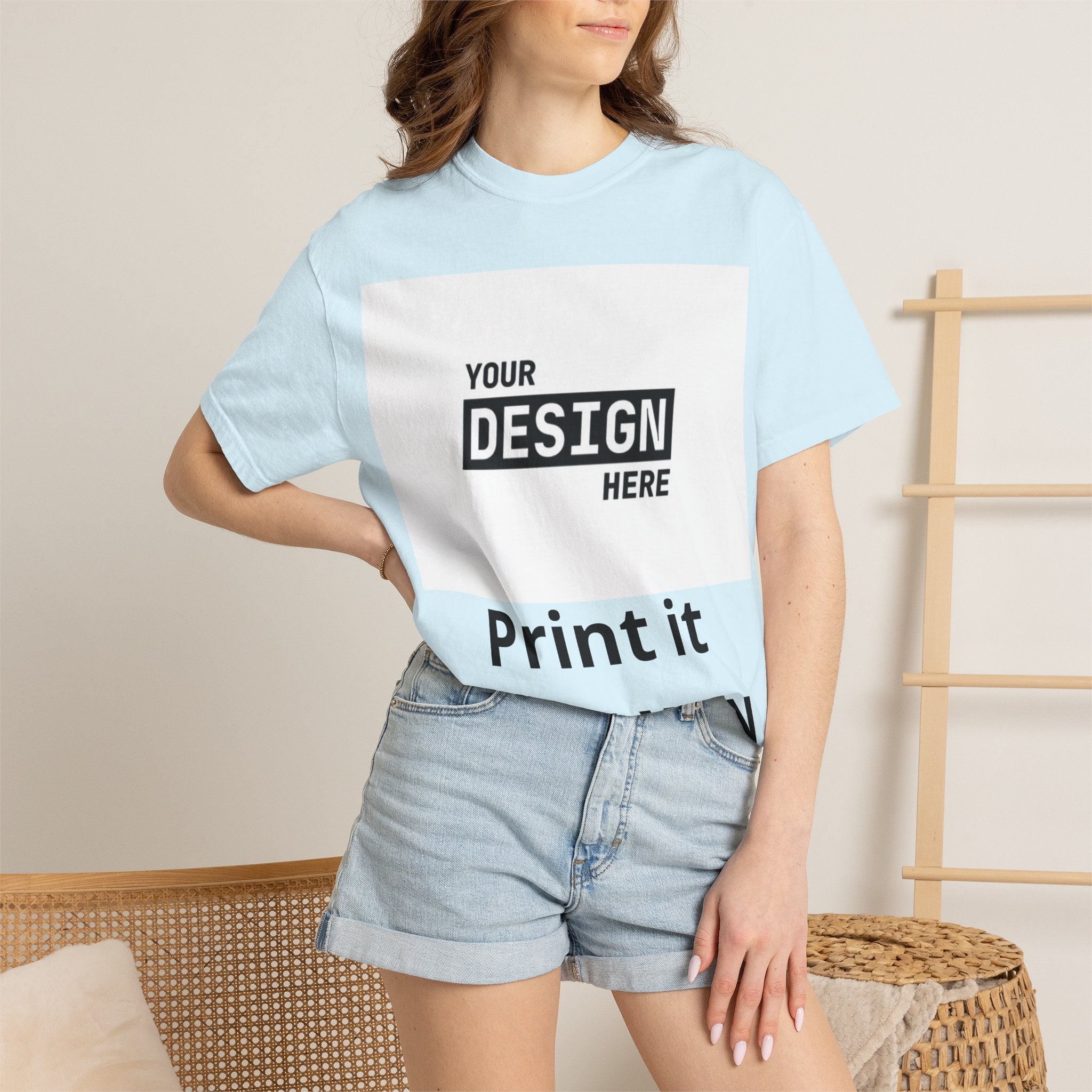 Custom Printed T-Shirt — "Your Design Here" Garment-Dyed Tee