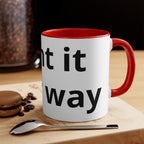 Accent Mug — Customizable Pink Accent Coffee Mug (Print Your Way)
