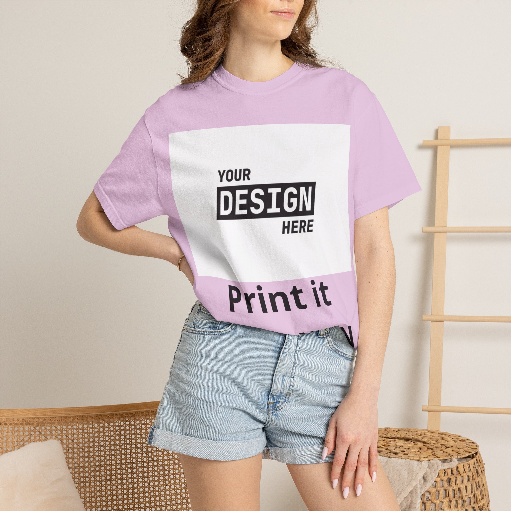 Custom Printed T-Shirt — "Your Design Here" Garment-Dyed Tee