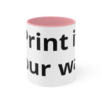 Accent Mug — Customizable Pink Accent Coffee Mug (Print Your Way)