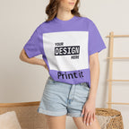 Custom Printed T-Shirt — "Your Design Here" Garment-Dyed Tee