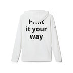 Custom Fleece Hoodie — 'Print It Your Way' White Zip Pullover