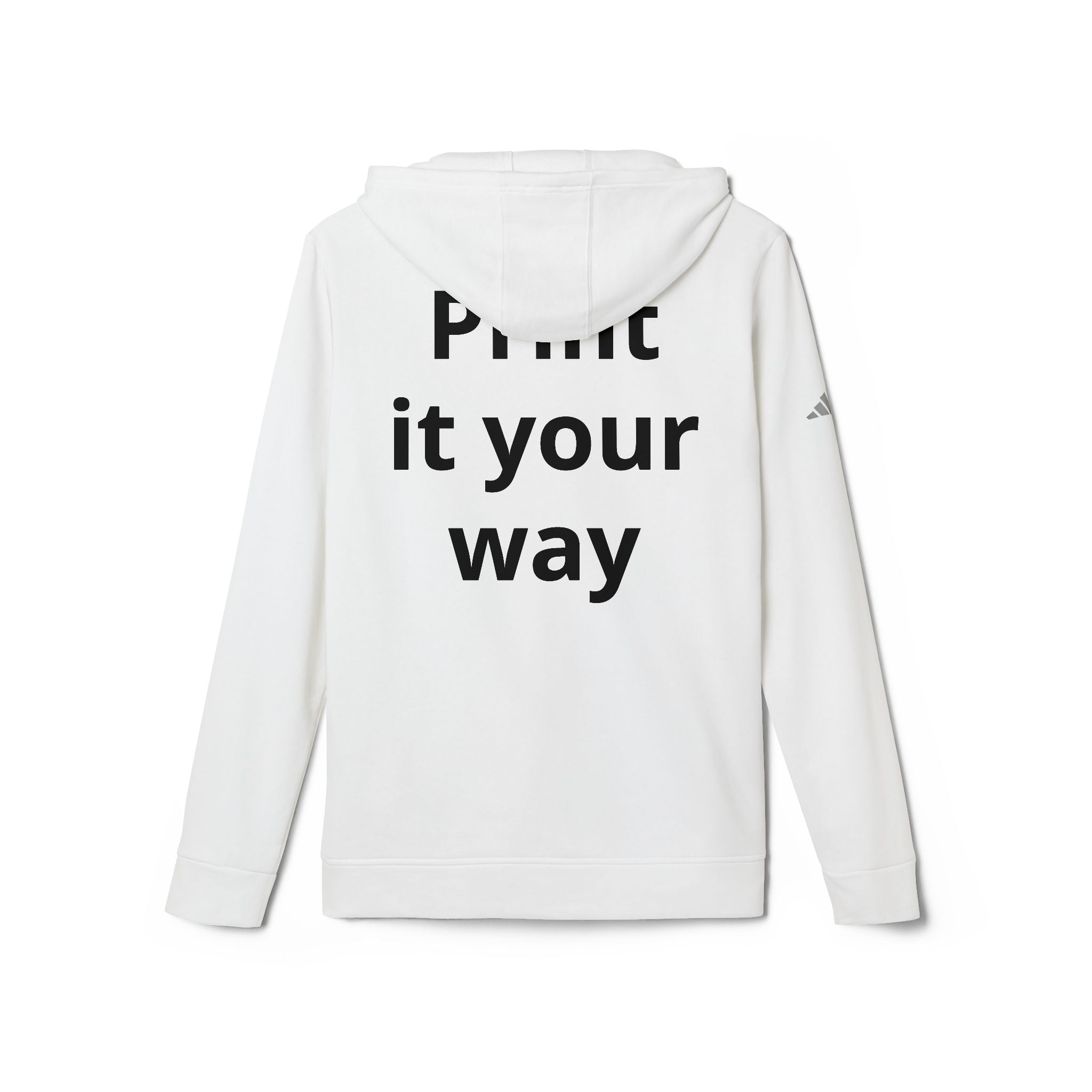 Custom Fleece Hoodie — 'Print It Your Way' White Zip Pullover