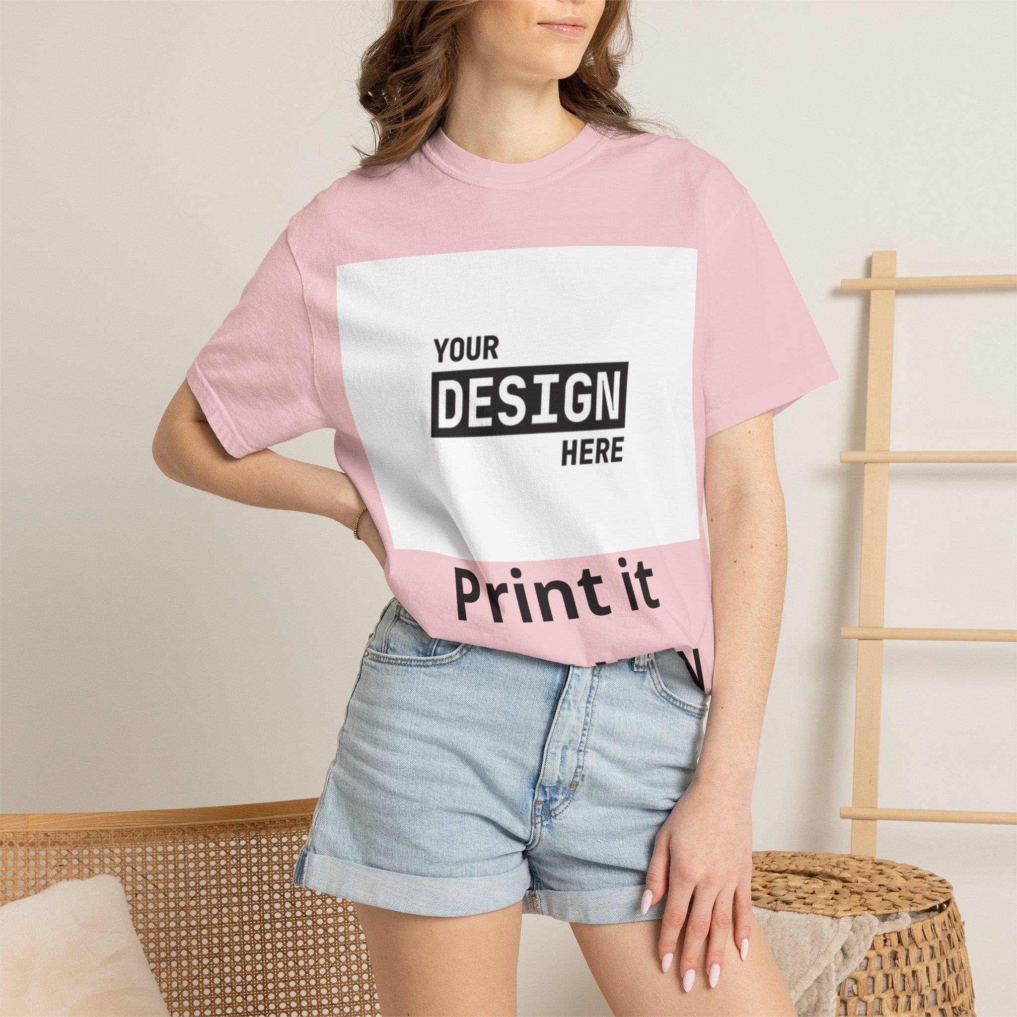 Custom Printed T-Shirt — "Your Design Here" Garment-Dyed Tee