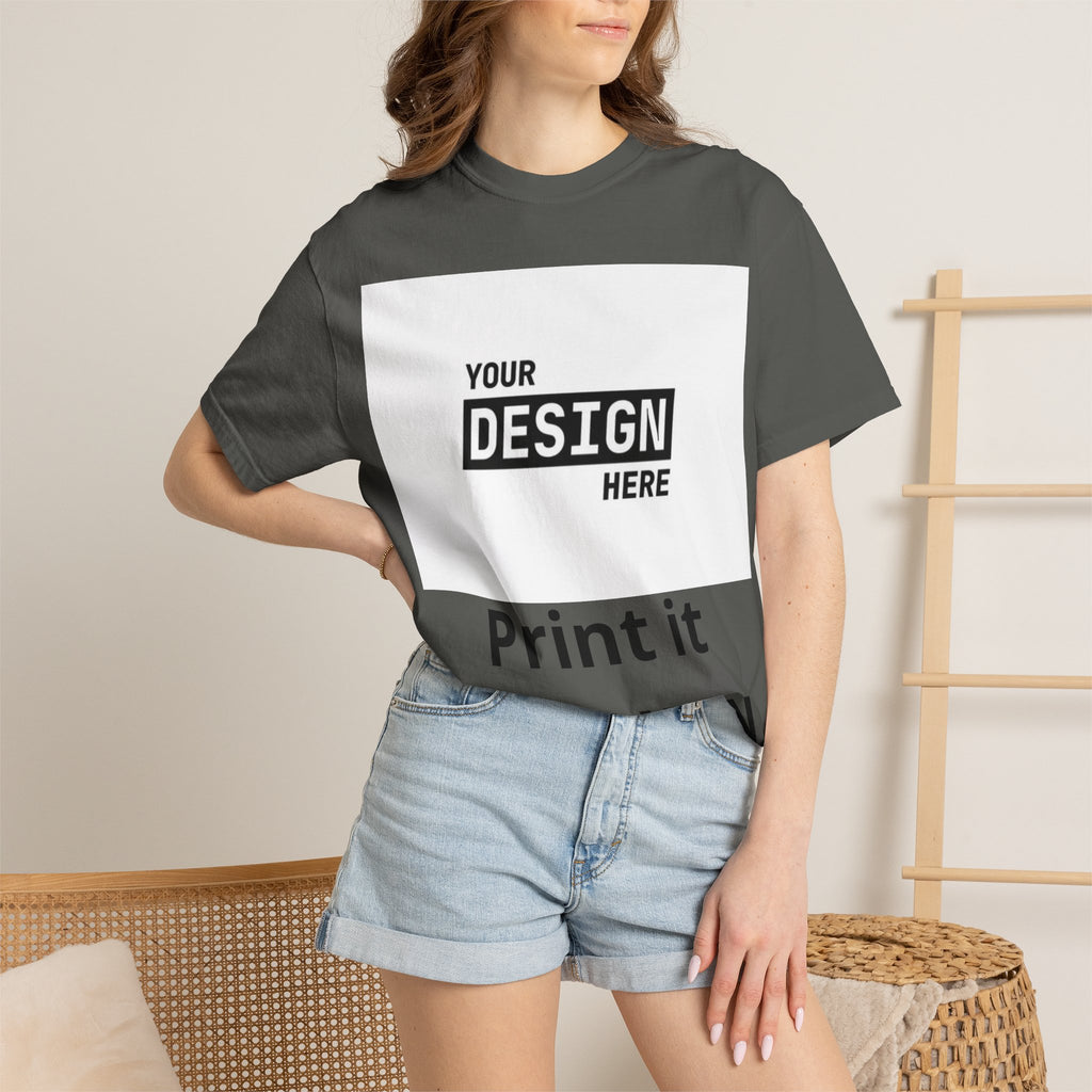 Custom Printed T-Shirt — "Your Design Here" Garment-Dyed Tee