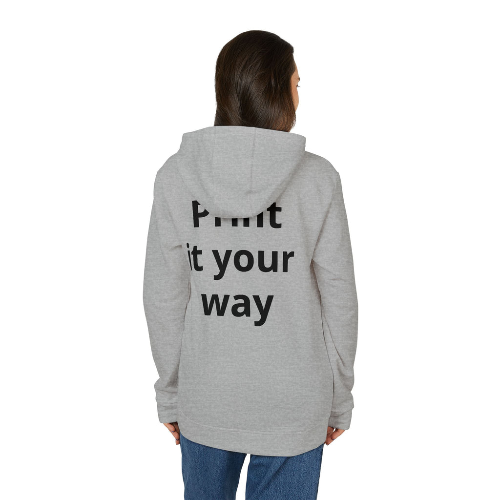 Custom Fleece Hoodie — 'Print It Your Way' White Zip Pullover
