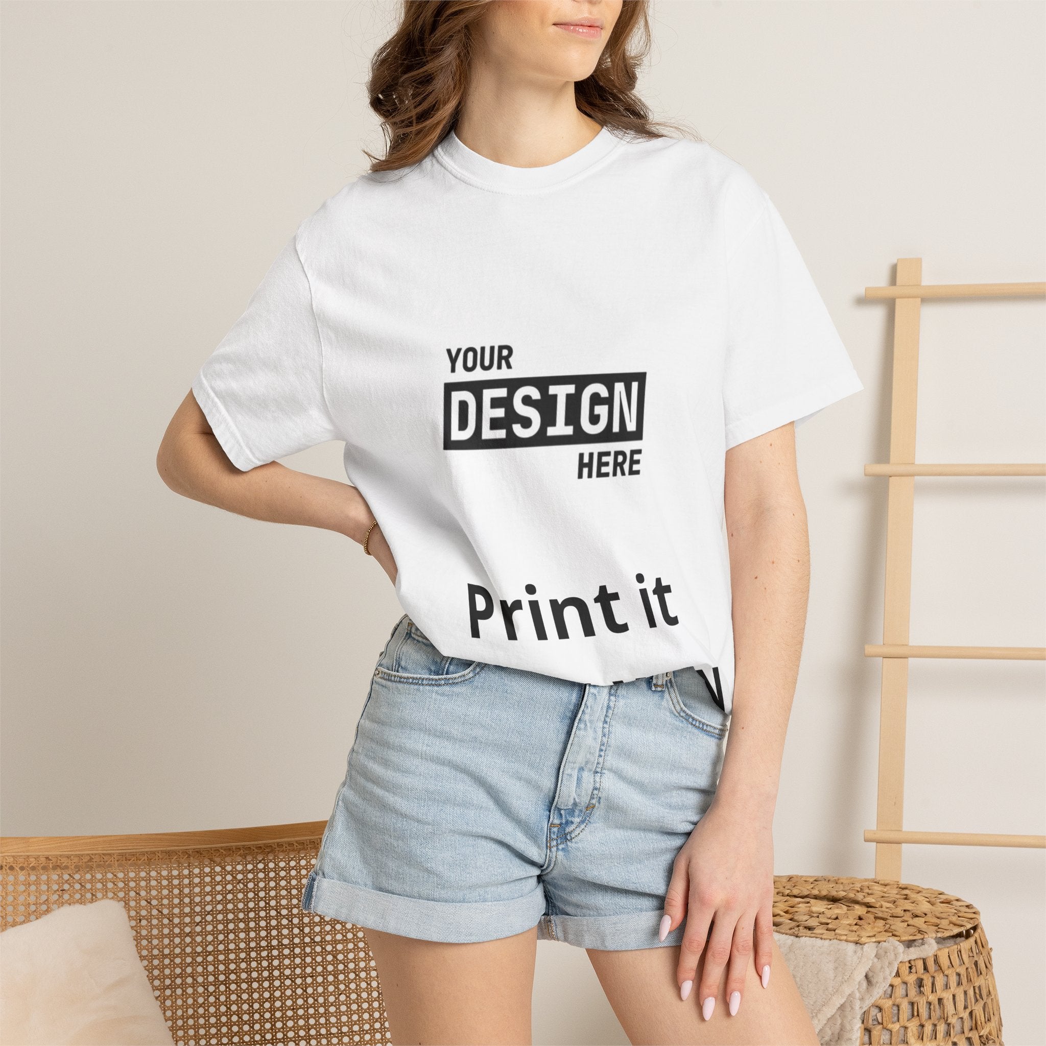 Custom Printed T-Shirt — "Your Design Here" Garment-Dyed Tee