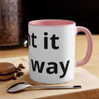 Accent Mug — Customizable Pink Accent Coffee Mug (Print Your Way)