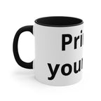 Accent Mug — Customizable Pink Accent Coffee Mug (Print Your Way)