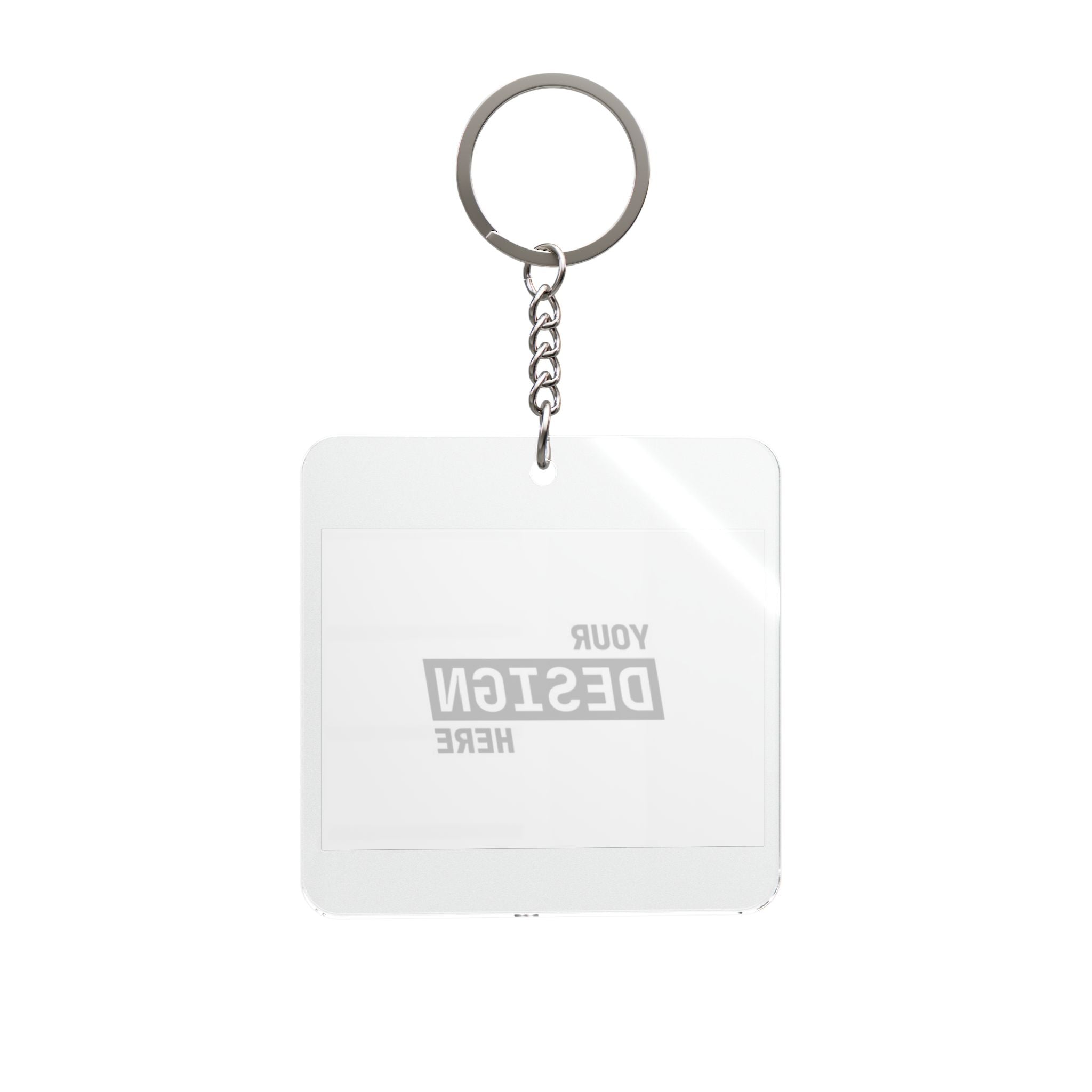 Personalized Square Keychain — Custom Photo or Design Insert