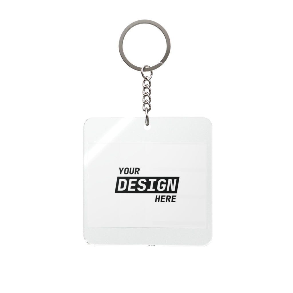 Personalized Square Keychain — Custom Photo or Design Insert