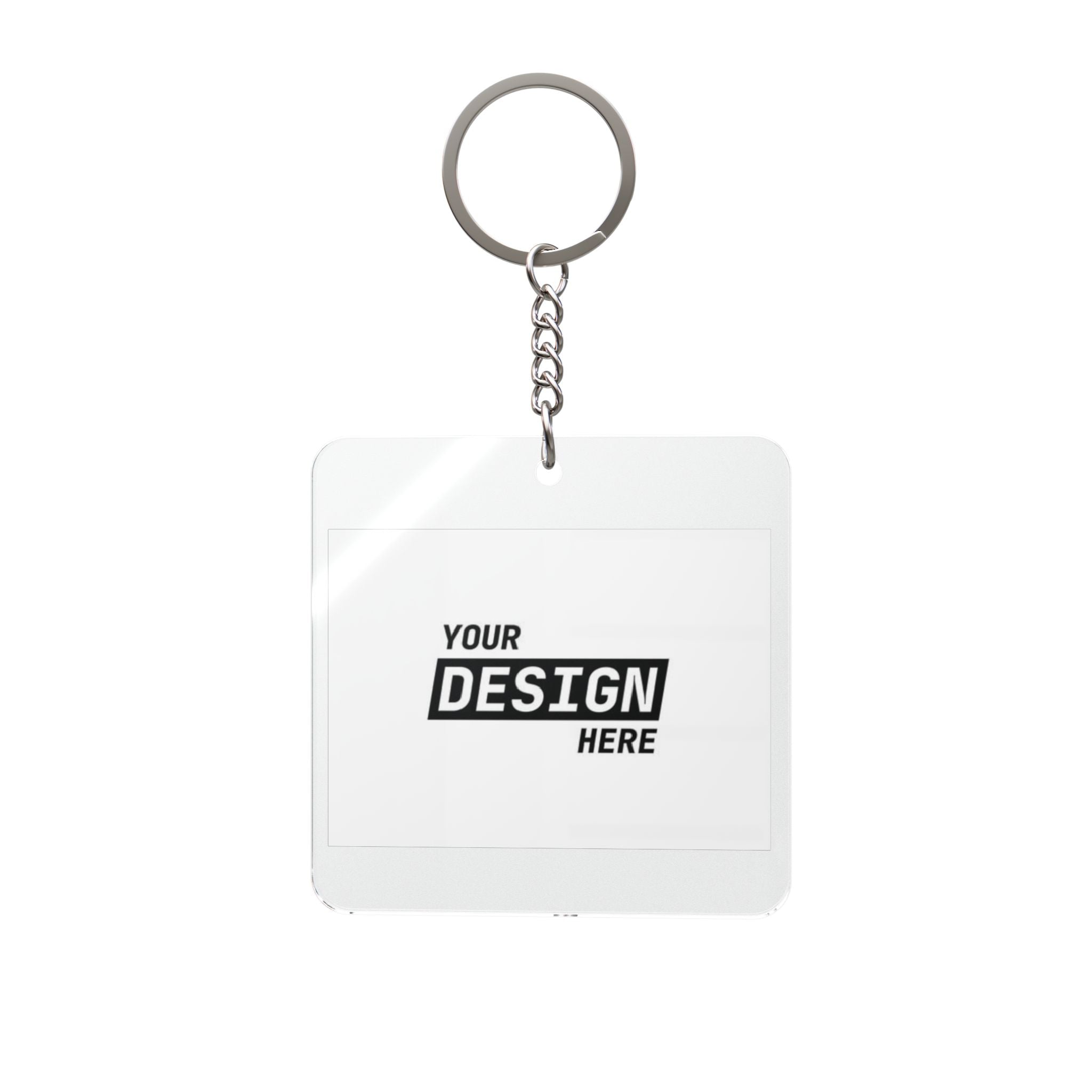 Personalized Square Keychain — Custom Photo or Design Insert