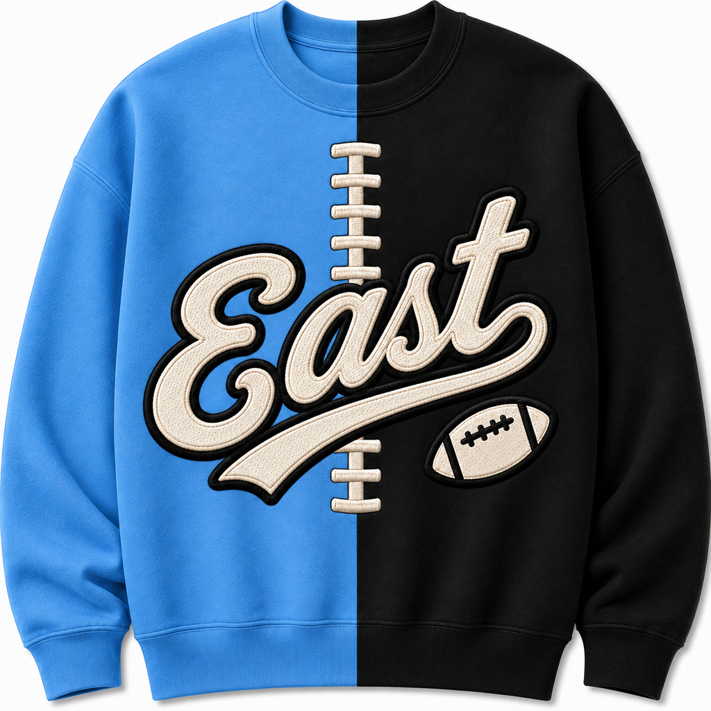 CUSTOM  TWO TONE Toms River High School East Football Crewneck